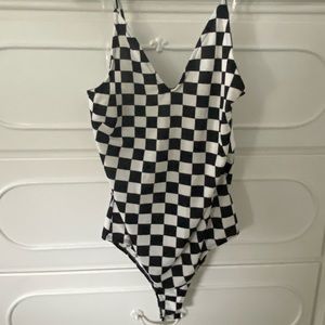 Charlotte Russe Checkered Bodysuit